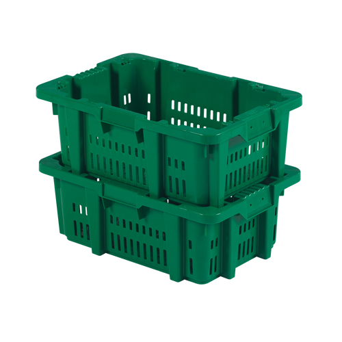 Contenant en plastique Stack-N-Nest pour la manutention des aliments, 16" x 23,9" x 8,8", Vert Oxymax Inc