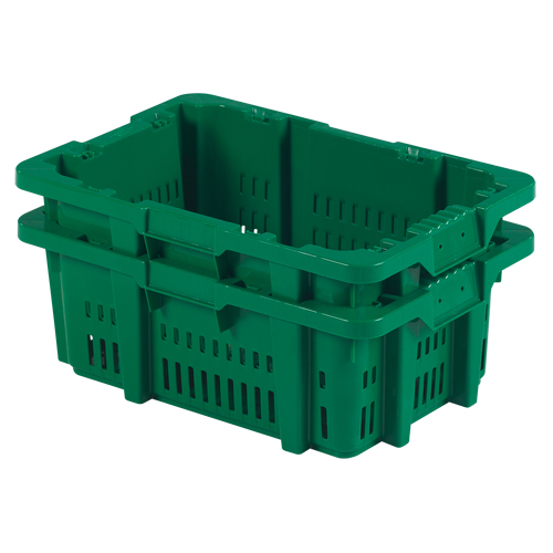 Contenant en plastique Stack-N-Nest pour la manutention des aliments, 16" x 23,9" x 8,8", Vert Oxymax Inc
