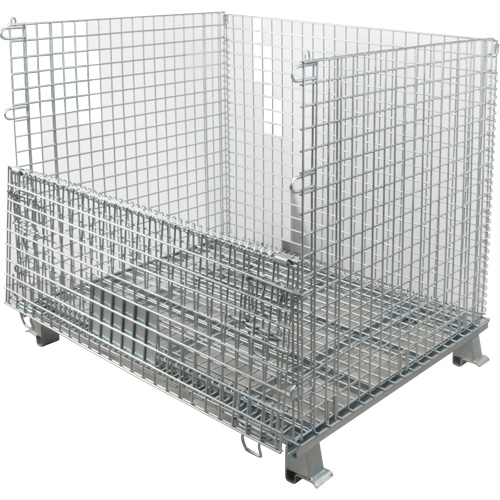 Conteneur repliable en m&eacute;tal grillag&eacute;, 40" la x 48" p x 42" h, Capacit&eacute; de 4000 lb Oxymax Inc