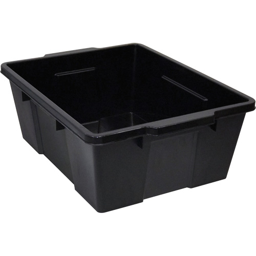 Contenant avec loquets en plastique,  la x 21" p x 7,75" h, Noir Oxymax Inc