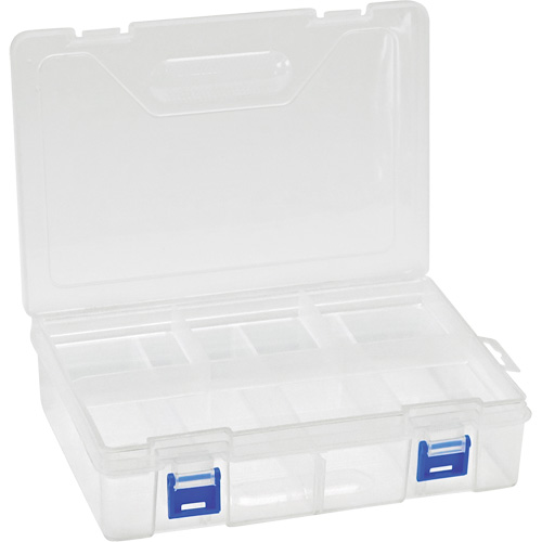 Plastic Compartment Box, 6.25" W x 9.25" D x 2.2" H, 8 Compartments Oxymax Inc