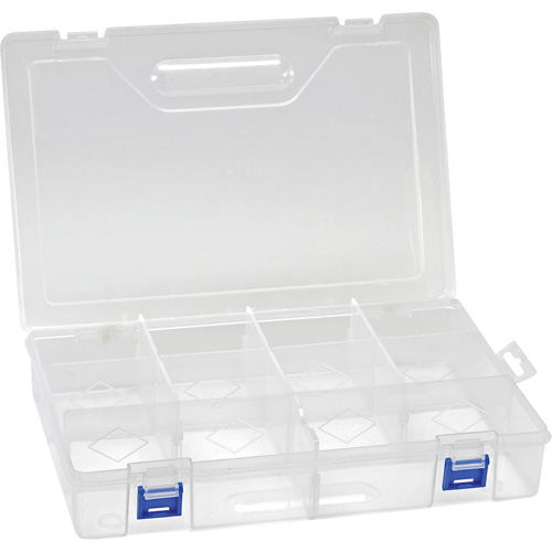 Plastic Compartment Box, 7.75" W x 11.75" D x 2.2" H, 10 Compartments Oxymax Inc