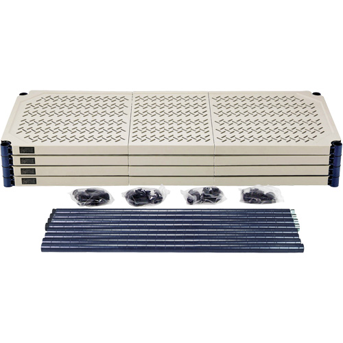 &eacute;tag&egrave;re en fils m&eacute;talliques avec tablettes en plastique, Cadre en fils m&eacute;talliques avec tablettes en plastique, Sans boulons, Capacit&eacute; 600 lb, 48" la x 72" h x 18" p Oxymax Inc