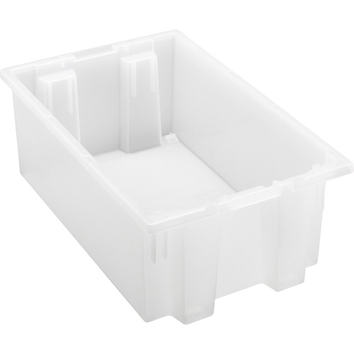Heavy-Duty Stack & Nest Tote, 6" x 11" x 18", Clear Oxymax Inc