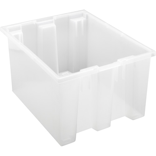 Heavy-Duty Stack & Nest Tote, 10" x 15.5" x 19.5", Clear Oxymax Inc