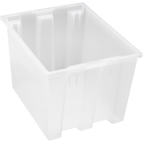 Heavy-Duty Stack & Nest Tote, 13" x 15.5" x 19.5", Clear Oxymax Inc