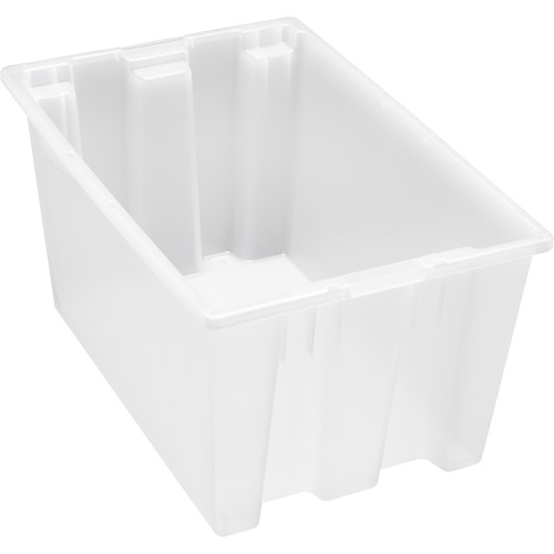Heavy-Duty Stack & Nest Tote, 15" x 19.5" x 29.5", Clear Oxymax Inc