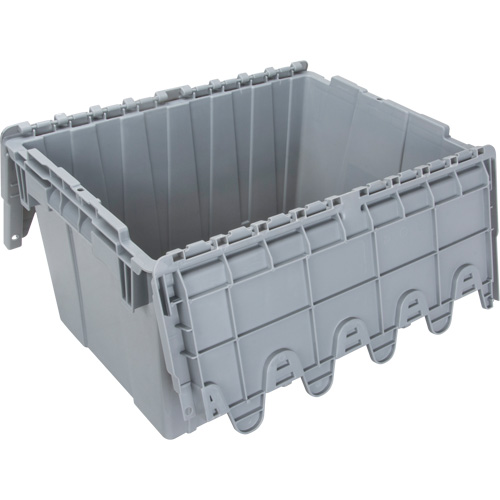 Contenant de distribution en plastique avec dessus basculant, 21,65" x 15,5" x 12,5", Gris Oxymax Inc