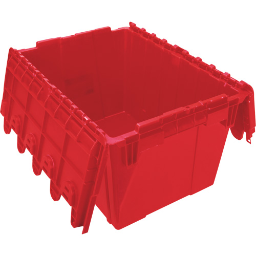 Contenant de distribution en plastique avec dessus basculant, 21,65" x 15,5" x 12,5", Rouge Oxymax Inc