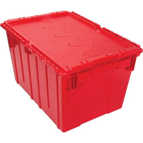 Contenant de distribution en plastique avec dessus basculant, 21,65" x 15,5" x 12,5", Rouge Oxymax Inc