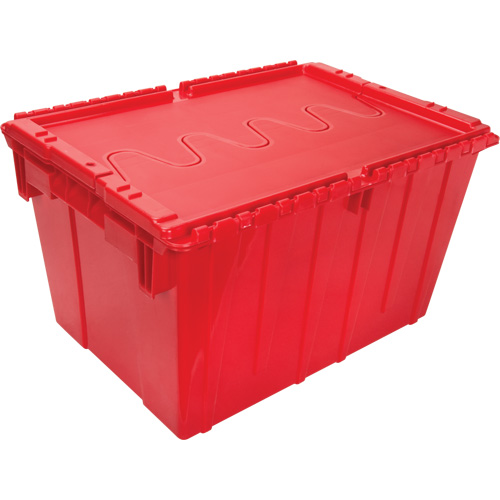 Contenant de distribution en plastique avec dessus basculant, 21,65" x 15,5" x 12,5", Rouge Oxymax Inc
