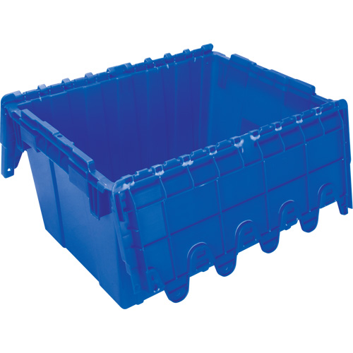 Flip Top Plastic Distribution Container, 21.65" x 15.5" x 12.5", Blue Oxymax Inc