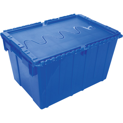 Flip Top Plastic Distribution Container, 21.65" x 15.5" x 12.5", Blue Oxymax Inc