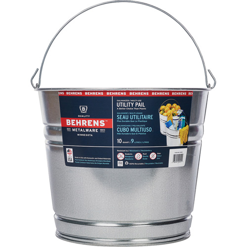 Pail, Galvanized Steel, 9 L Oxymax Inc