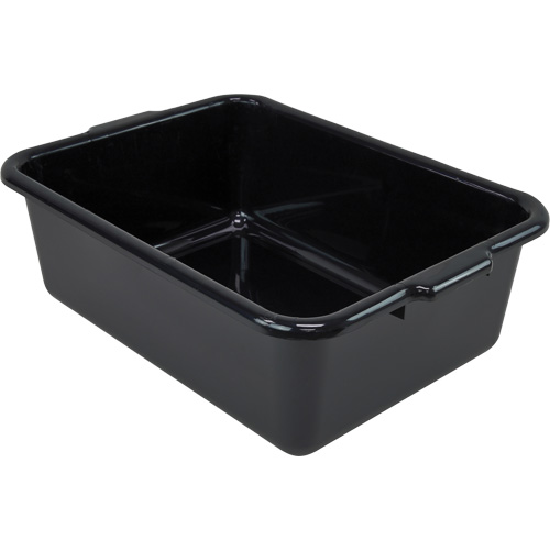All-Purpose Flat-Bottom Storage Tub, 7" H x 15" D x 21" L, Plastic, Black Oxymax Inc
