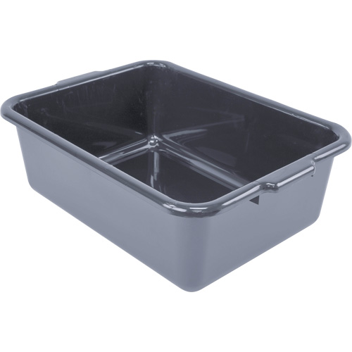 All-Purpose Flat-Bottom Storage Tub, 7" H x 15" D x 21" L, Plastic, Grey Oxymax Inc