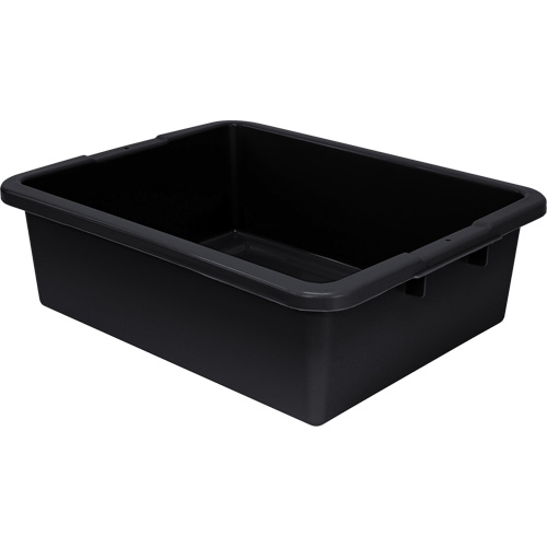 All-Purpose Ribbed-Bottom Storage Tub, 7" H x 17" D x 22" L, Plastic, Black Oxymax Inc