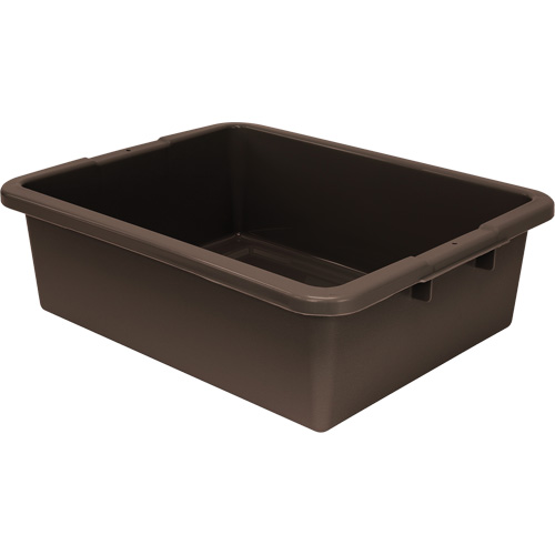 All-Purpose Ribbed-Bottom Storage Tub, 7" H x 17" D x 22" L, Plastic, Brown Oxymax Inc