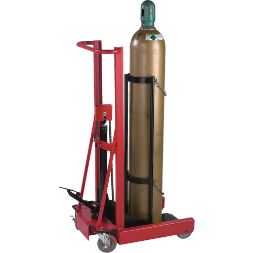 Hydraulic Cylinder Lift, Rubber Wheels, 12" W x 20" L Base, 300 lbs. Oxymax Inc