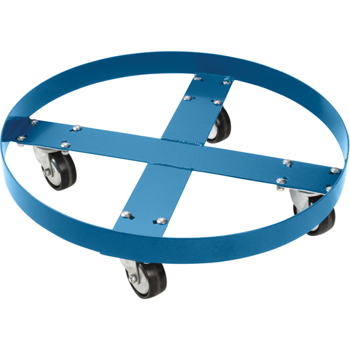 Drum Dolly, Steel, 750 lbs. Capacity, 24" Diameter, Polyolefin Casters Oxymax Inc