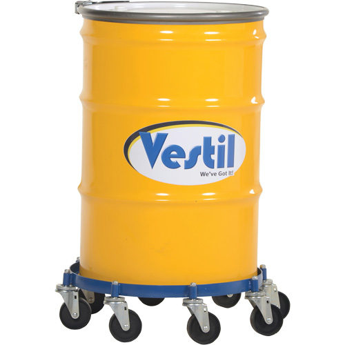 Octagon Drum Dolly, Steel, 2000 lbs. Capacity, 27-1/16" Diameter, Cast Iron Casters Oxymax Inc