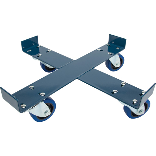 Drum Dolly, Steel, 1400 lbs. Capacity, 24" Diameter, Blue Elastic Casters Oxymax Inc