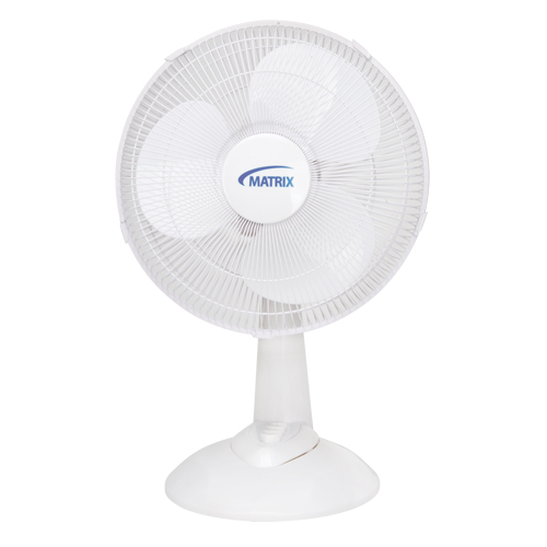 Oscillating Desk Fan with Push Buttons, 12" Diameter, 3 Speeds Oxymax Inc