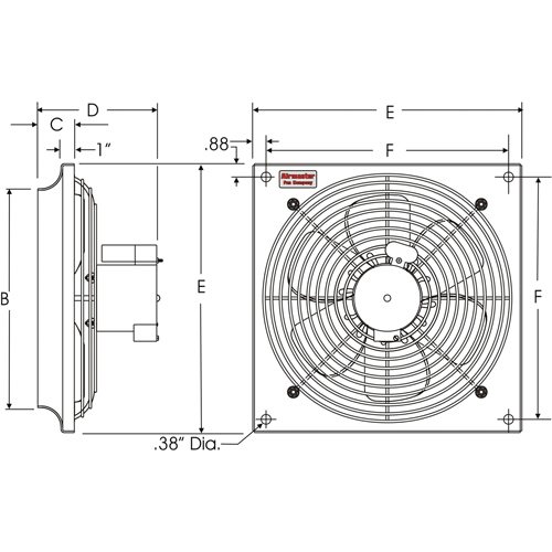 Ventilateurs muraux d'usage g&eacute;n&eacute;ral, Commercial, Dia 18", 2 vitesses Oxymax Inc
