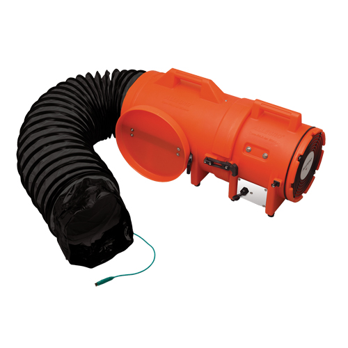 8" Plastic COM-PAX-IAL Blowers, 1/3 HP, 900 CFM, Explosion Proof Oxymax Inc