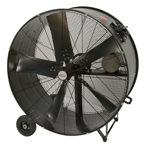 Heavy-Duty Fixed Belt Drive Drum Fan, Industrial, 2 Speed, 42" Diameter Oxymax Inc