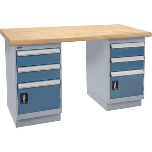 Pre-Designed Workbench, Dual Drawers, 2500 lbs. Cap., 72" W x 36" D, 34" H Oxymax Inc