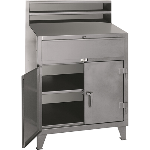 Pupitres d'atelier a/armoire, 36" la x 28" p x 54" h, Gris Oxymax Inc