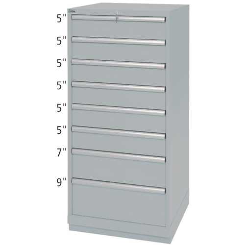 Armoires de rangement avec tiroirs, 8 tiroirs, 28-1/4" la x 28-1/2" p x 59-1/2" h, Gris Oxymax Inc