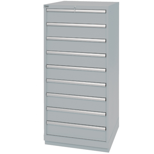 Drawer Cabinets, 9 Drawers, 28-1/4" W x 28-1/2" D x 59-1/2" H, Grey Oxymax Inc