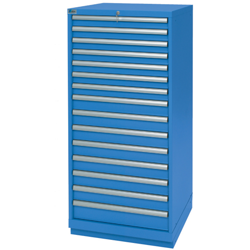Drawer Cabinets, 15 Drawers, 28-1/4" W x 28-1/2" D x 59-1/2" H, Bright blue Oxymax Inc