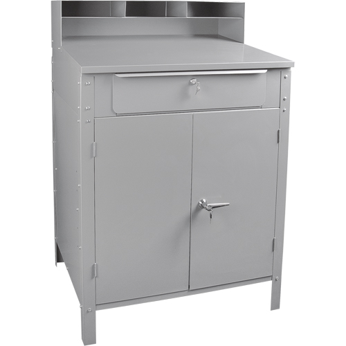 Pupitre d'atelier de style armoire, 34-1/2" la x 30" p x 53" h, Gris Oxymax Inc