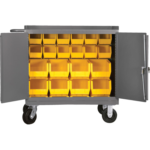 Armoire d'&eacute;tabli mobile avec bacs, Acier Surface Oxymax Inc