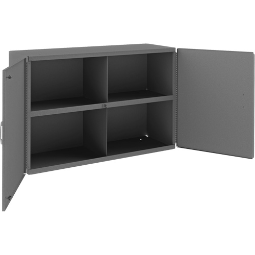 Wall-Mountable Cabinet, 24" H x 33-13/16" W x 12-3/8" D, 1 Shelves, Steel, Grey Oxymax Inc