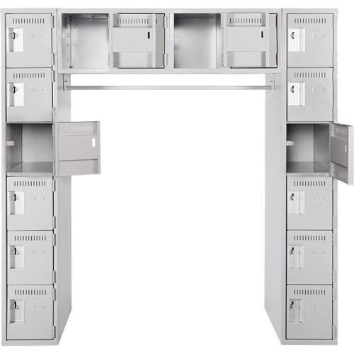 Assembled Archettes Clean Line Economy Lockers, 16 -tier, Bank of 3, 18" x 72" x 12", Steel Oxymax Inc