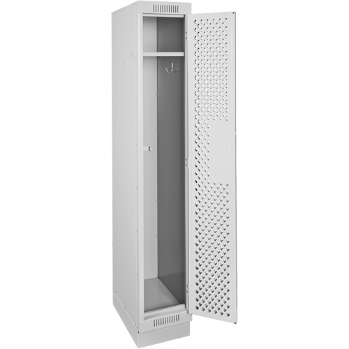 Casiers Clean Line, 12" x 18" x 76", Acier, Gris, Rivet (assembl&eacute;), Perfor&eacute; Oxymax Inc