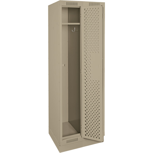 Clean Line Lockers, Bank of 2, 24" x 18" x 76", Steel, Beige, Rivet (Assembled), Perforated Oxymax Inc
