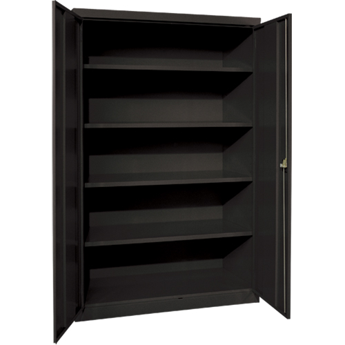 Armoires de rangement Hi-Boy profondes, Acier, 4 Tablettes, 72" h x 36" la x 24" P, Noir Oxymax Inc