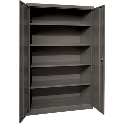 Armoires de rangement Hi-Boy profondes, Acier, 4 Tablettes, 72" h x 36" la x 24" P, Charbon Oxymax Inc