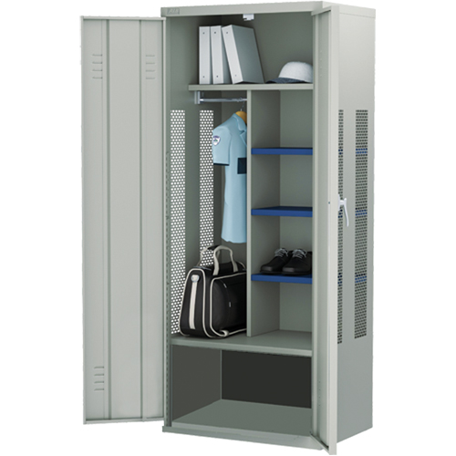 Gear Locker, Steel, 36" W x 24" D x 72" H, Grey Oxymax Inc
