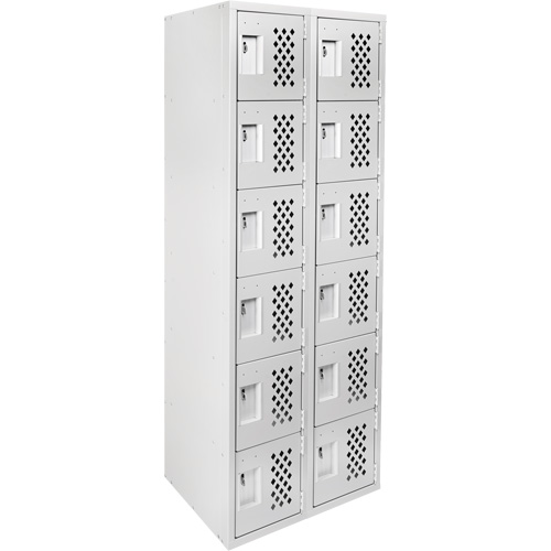 Clean Line Lockerettes, 6 -tier, Bank of 2, 18" x 72" x 12", Steel Oxymax Inc