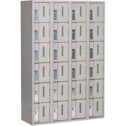 Casiers robustes Concorde, 6 niveaux, Bloc de 4, 48" x 18" x 72", Acier, Gris, Soud&eacute; (assembl&eacute;) Oxymax Inc