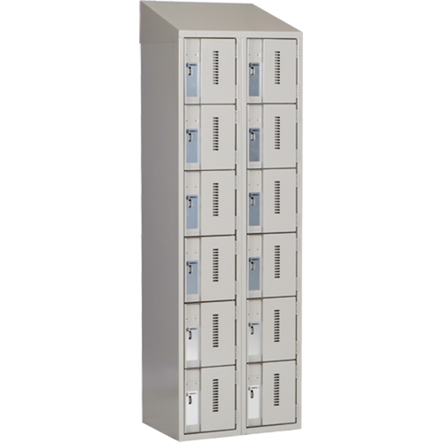 Casiers robustes Concorde, 6 niveaux, Bloc de 2, 24" x 18" x 78", Acier, Gris, Soud&eacute; (assembl&eacute;) Oxymax Inc