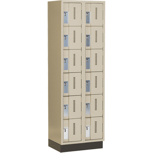 Casiers robustes Concorde, 6 niveaux, Bloc de 2, 24" x 18" x 76", Acier, Beige, Soud&eacute; (assembl&eacute;) Oxymax Inc