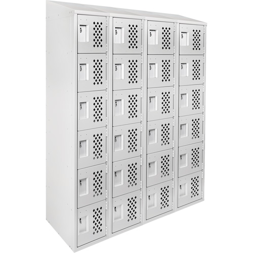 Casiers &eacute;conomiques perfor&eacute;s et assembl&eacute;s Clean Line, 6 niveaux, Bloc de 4, 18" x 72" x 12", Acier Oxymax Inc