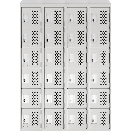 Casiers &eacute;conomiques perfor&eacute;s et assembl&eacute;s Clean Line, 6 niveaux, Bloc de 4, 18" x 72" x 12", Acier Oxymax Inc